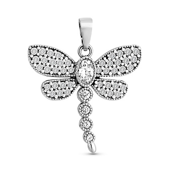 Золотая подвеска Стрекоза с фианитами (арт. 421524б)