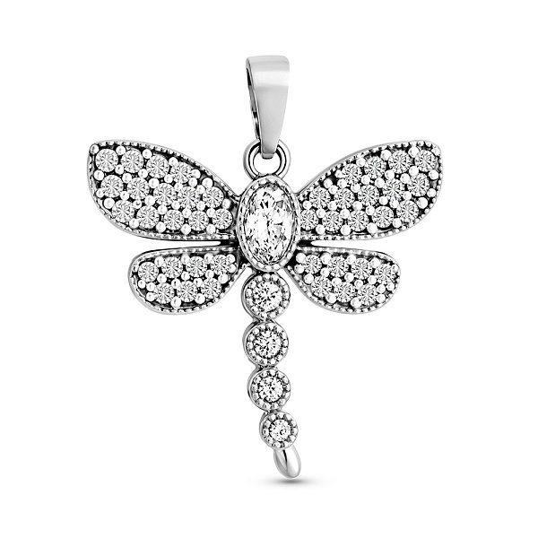 Золотая подвеска Стрекоза с фианитами (арт. 421524б) – изображение 1