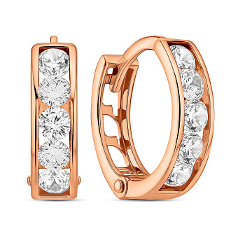 Детские золотые серьги с фианитами (арт. 110245)