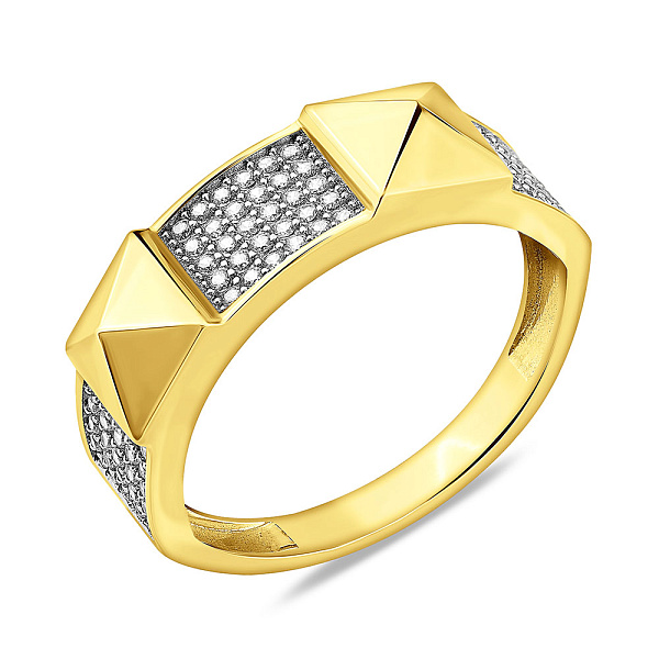 Кольцо из желтого золота с фианитами (арт. 153874ж) – изображение 1