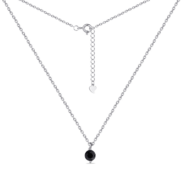 Серебряное колье с черным фианитом (арт. 7507/1291ч) – изображение 2
