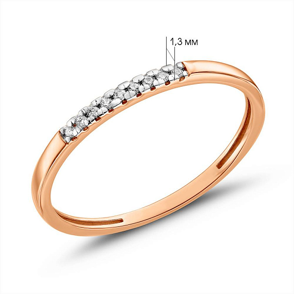 Каблучка з червоного золота з діамантами (арт. К011125) – зображення 6
