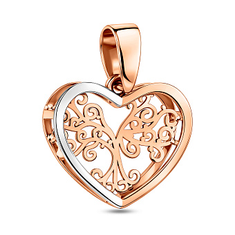 Фото Кулон з червоного золота Сердечко (арт. 440709)