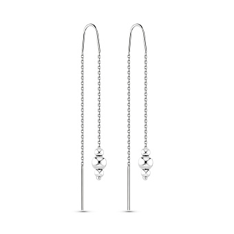 Серьги-протяжки из белого золота с шариками (арт. 109844б)