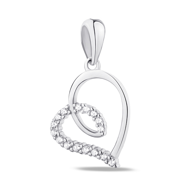 Серебряный подвес Сердце с фианитами (арт. 7503/3664) – изображение 1
