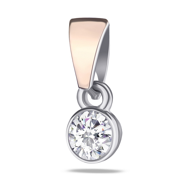 Серебряная подвеска с фианитом (арт. 7203/432пю) – изображение 1