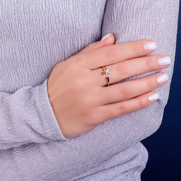 Золотое кольцо с фианитами (арт. 141269) – изображение 6