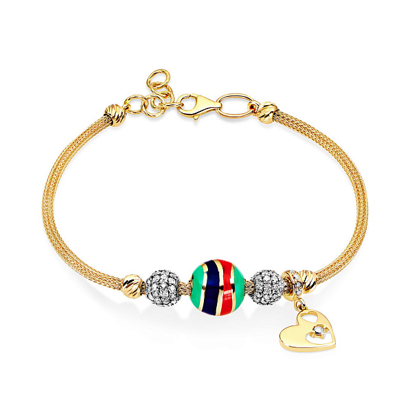 Браслет з золота з емаллю та фіанітами (арт. 325053жеП2) – зображення 1