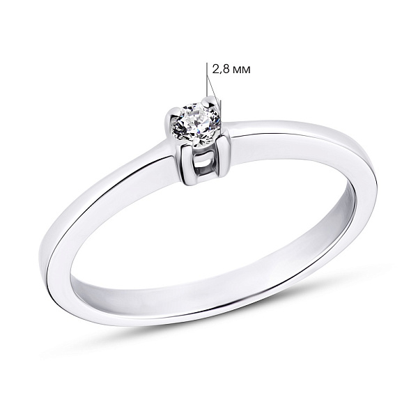 Серебряное кольцо с фианитом (арт. 7501/11020р) – изображение 2