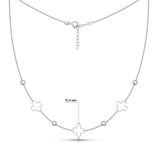 Кольє з білого золота з фіанітами (арт. 352644б) – зображення 4
