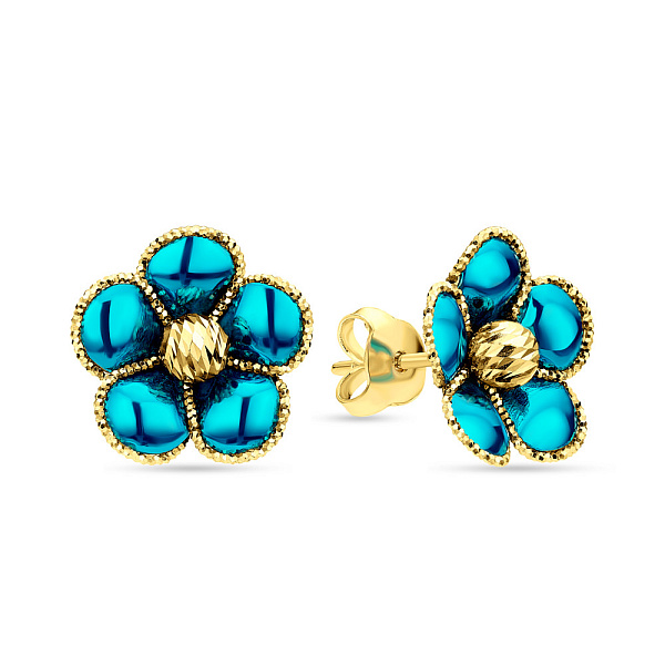 Серьги-пусеты Francelli Цветы из желтого золота (арт. 107381жг) – изображение 1