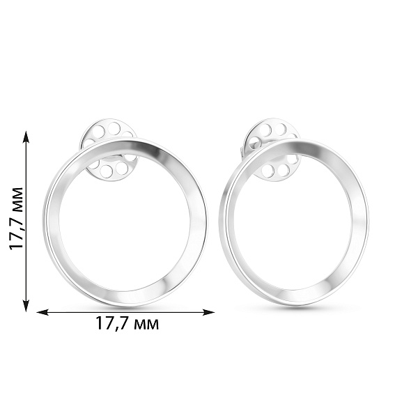 Серебряные пусеты без камней (арт. 7518/2475) – изображение 2