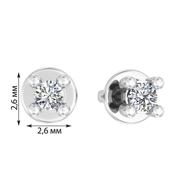 Серьги-пусеты золотые с бриллиантами  (арт. Т011289010б) – изображение 4