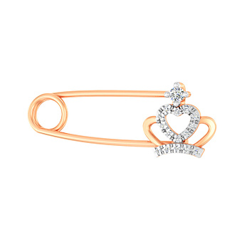 Золотая булавка "Корона" с фианитами (арт. 360102)