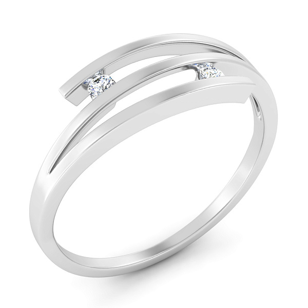 Кольцо из белого золота с фианитами (арт. 141113б) – изображение 1