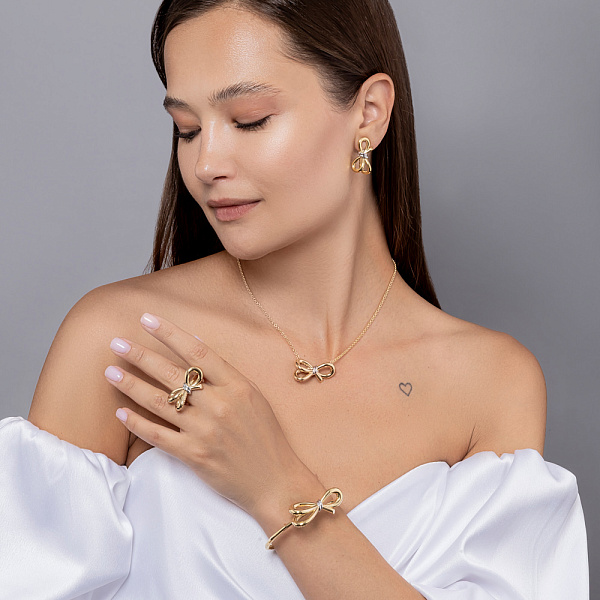 Колье из желтого золота Бантики Francelli (арт. е352976жб) – изображение 5