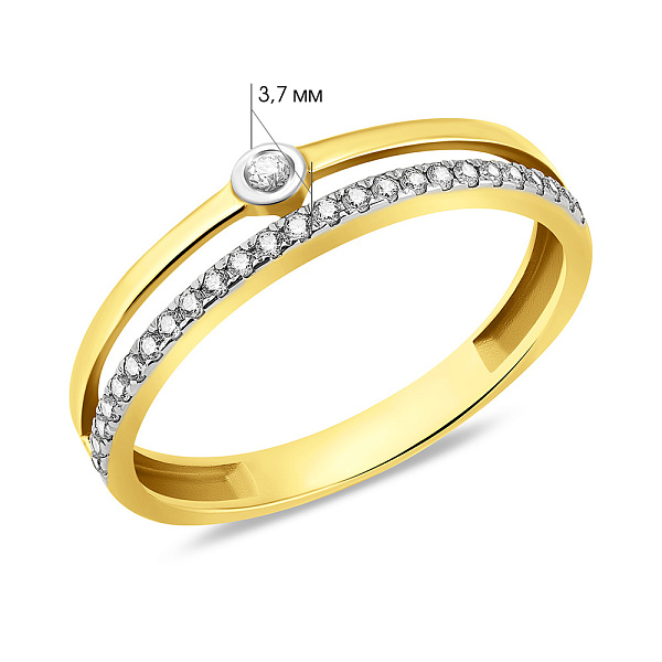 Кольцо золотое с фианитами (арт. 140764ж) – изображение 2
