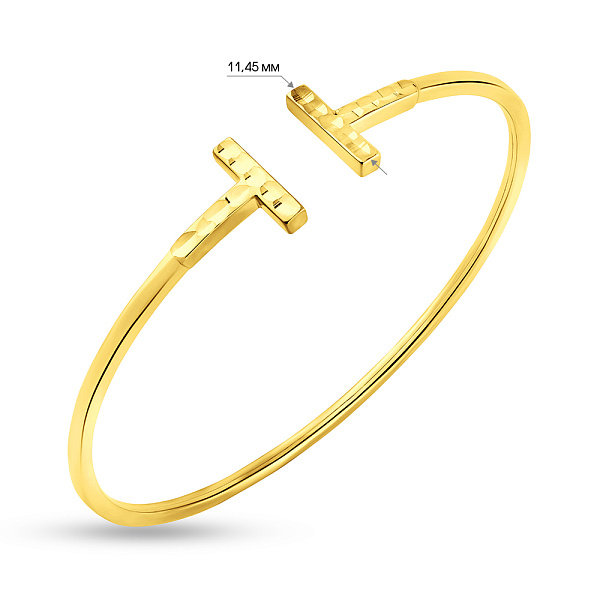 Жесткий браслет из желтого золота с алмазной гранью (арт. 326537ж) – изображение 3