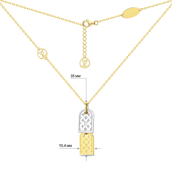 Серебряное колье с желтым родированием (арт. 7507/1581жб) – изображение 3