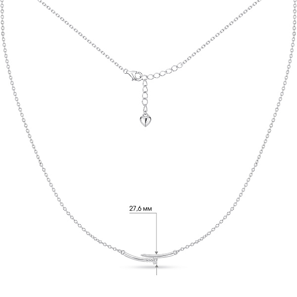 Серебряное колье с подвеской гвоздь с фианитами (арт. 7507/2628) – изображение 3