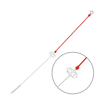 Браслет из серебра с красной нитью (арт. 7309/5054к)
