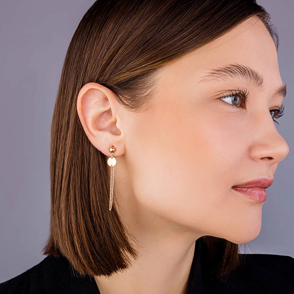 Золотые серьги FLY с монетками (арт. 1091344) – изображение 4