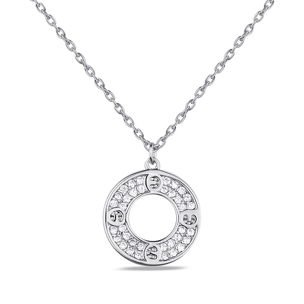 Кольє срібне з підвіскою і з фіанітами (арт. 7507/1629) – зображення 1