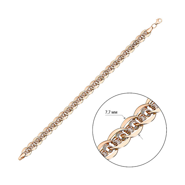 Браслет из красного золота с родированием (арт. 323814р) – изображение 2