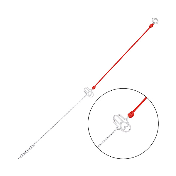 Браслет из серебра с красной нитью (арт. 7309/5054к) – изображение 1