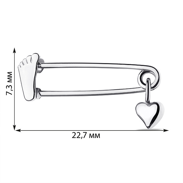 Серебряная булавка с подвеской (арт. 7511/Бр2/013) – изображение 2