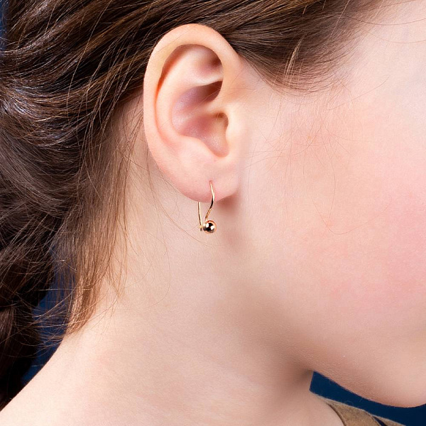 Сережки для детей из красного золота (арт. 100097/2) – изображение 2