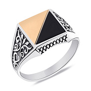 Срібний перстень з золотою накладкою (арт. 7206/0635.10о)