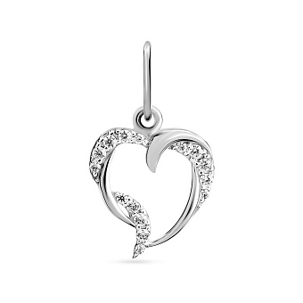 Фото Подвес из белого золота "Сердце" (арт. 440460б)