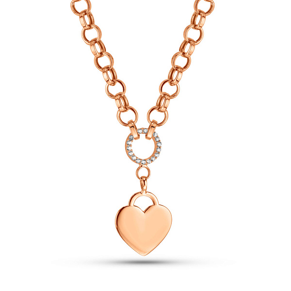 Золоте кольє Серце з фіанітами (арт. 352448) – зображення 1