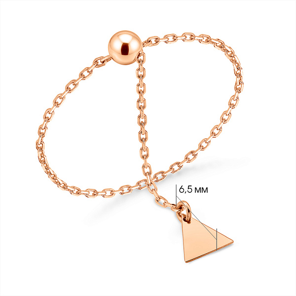 Каблучка Fly з золота з ланцюжком (арт. 1401188) – зображення 2