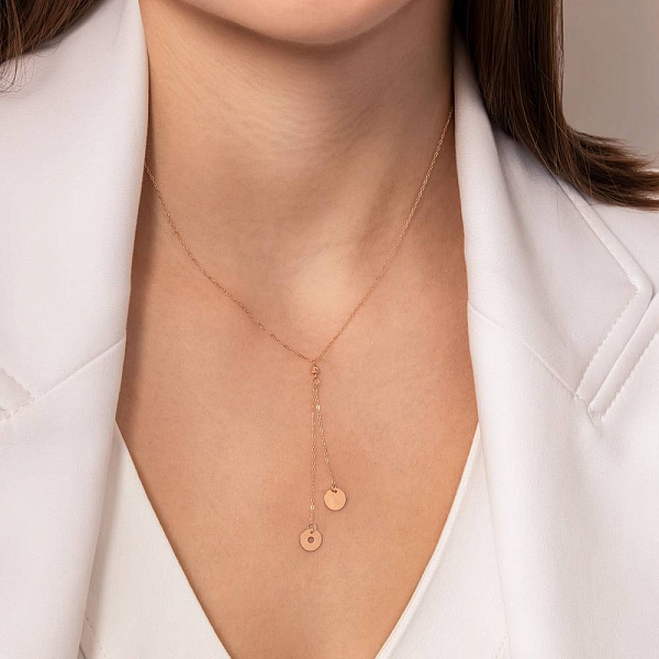 Кольє з червоного золота з довгими підвісками (арт. 352265) – зображення 3