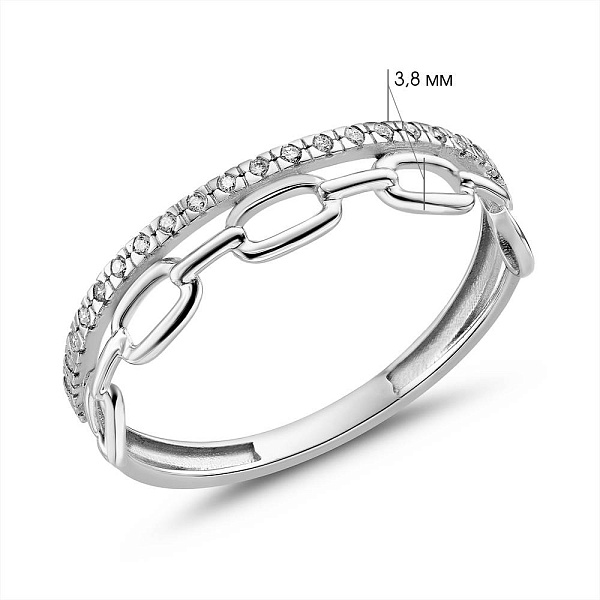 Кольцо из белого золота с бриллиантами (арт. К011352010б) – изображение 5