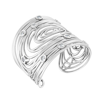 Золотое кольцо незамкнутое Francelli с бриллиантами (арт. К141107030б)