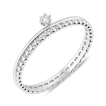 Кольцо из белого золота с одним бриллиантом (арт. К011387б)