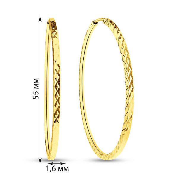 Большие серьги-кольца из желтого золота (арт. 122104/55ж) – изображение 3
