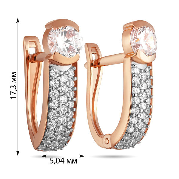 Золоті сережки з фіанітами (арт. 110139) – зображення 3