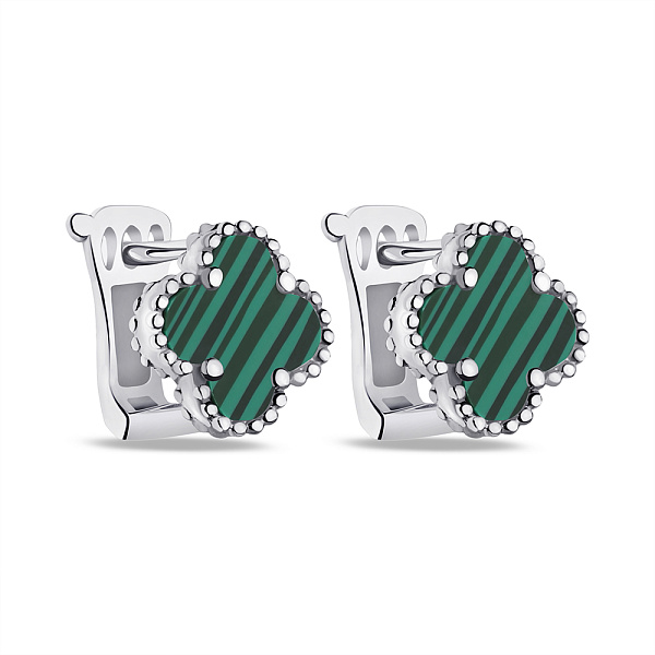 Сережки зі срібла з малахітом (арт. 7502/3929/10млх) – зображення 1