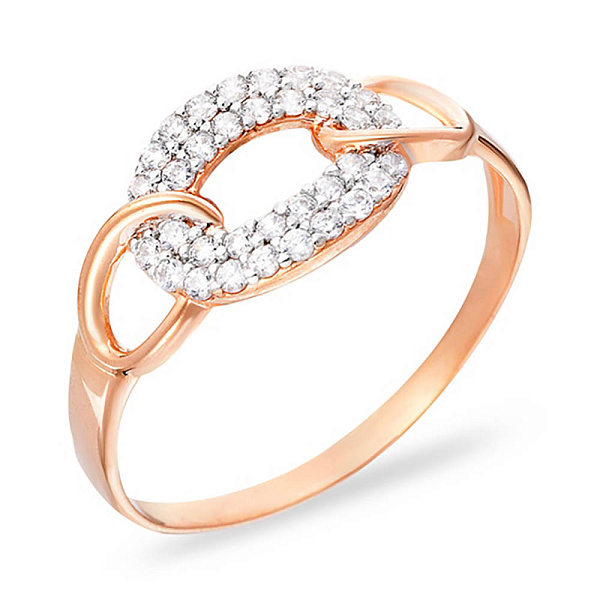 Золота каблучка "Ланки" з фіанітами (арт. 140553) – зображення 1