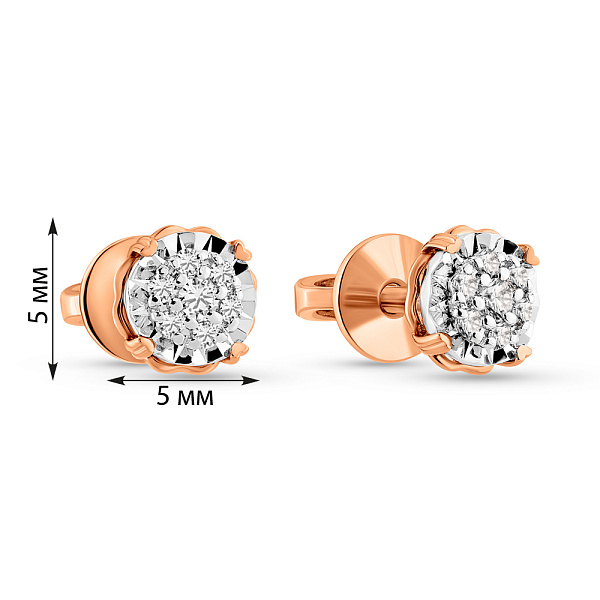 Золоті сережки пусети з діамантами (арт. Т011744010) – зображення 4