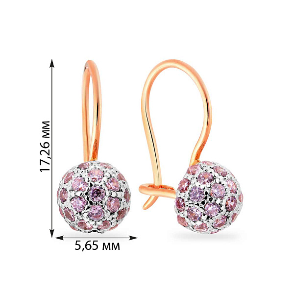Детские серьги из золота с розовыми фианитами (арт. 110445р) – изображение 2