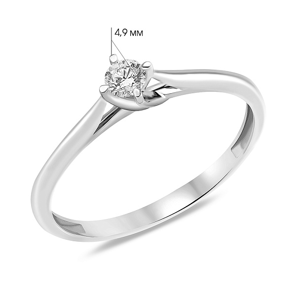 Кольцо из белого золота с бриллиантом (арт. К011331010б) – изображение 3
