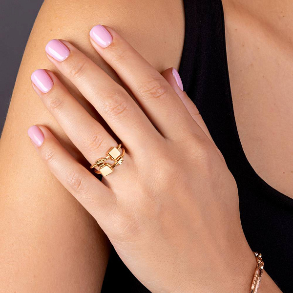 Золотое кольцо без камней (арт. 155976) – изображение 3