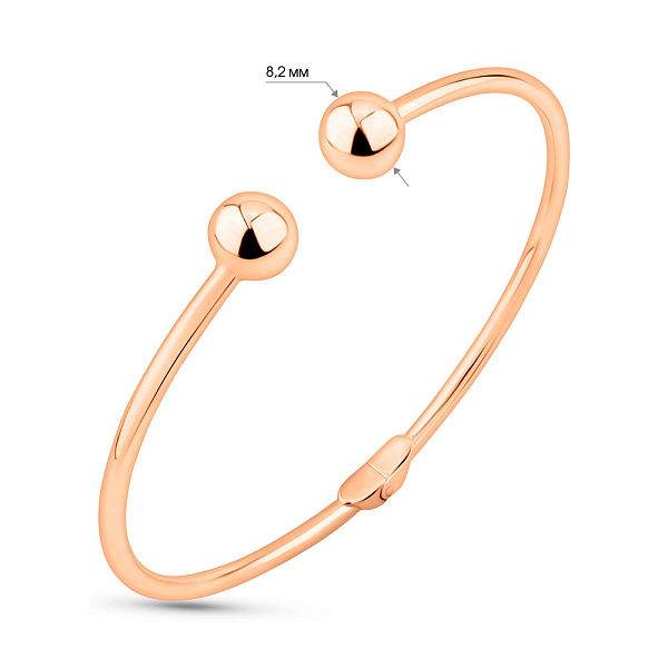 Жесткий браслет из красного золота (арт. 340047) – изображение 7