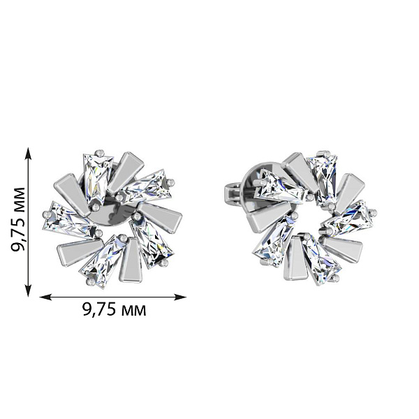 Золотые серьги с бриллиантами (арт. Т011455070б) – изображение 2