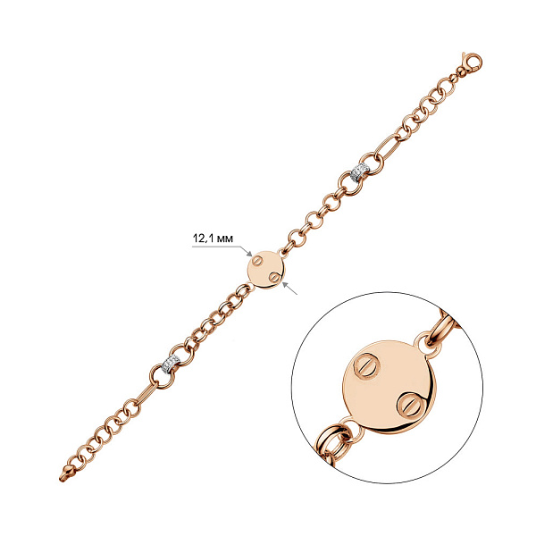 Золотой браслет с фианитами (арт. 325798) – изображение 2